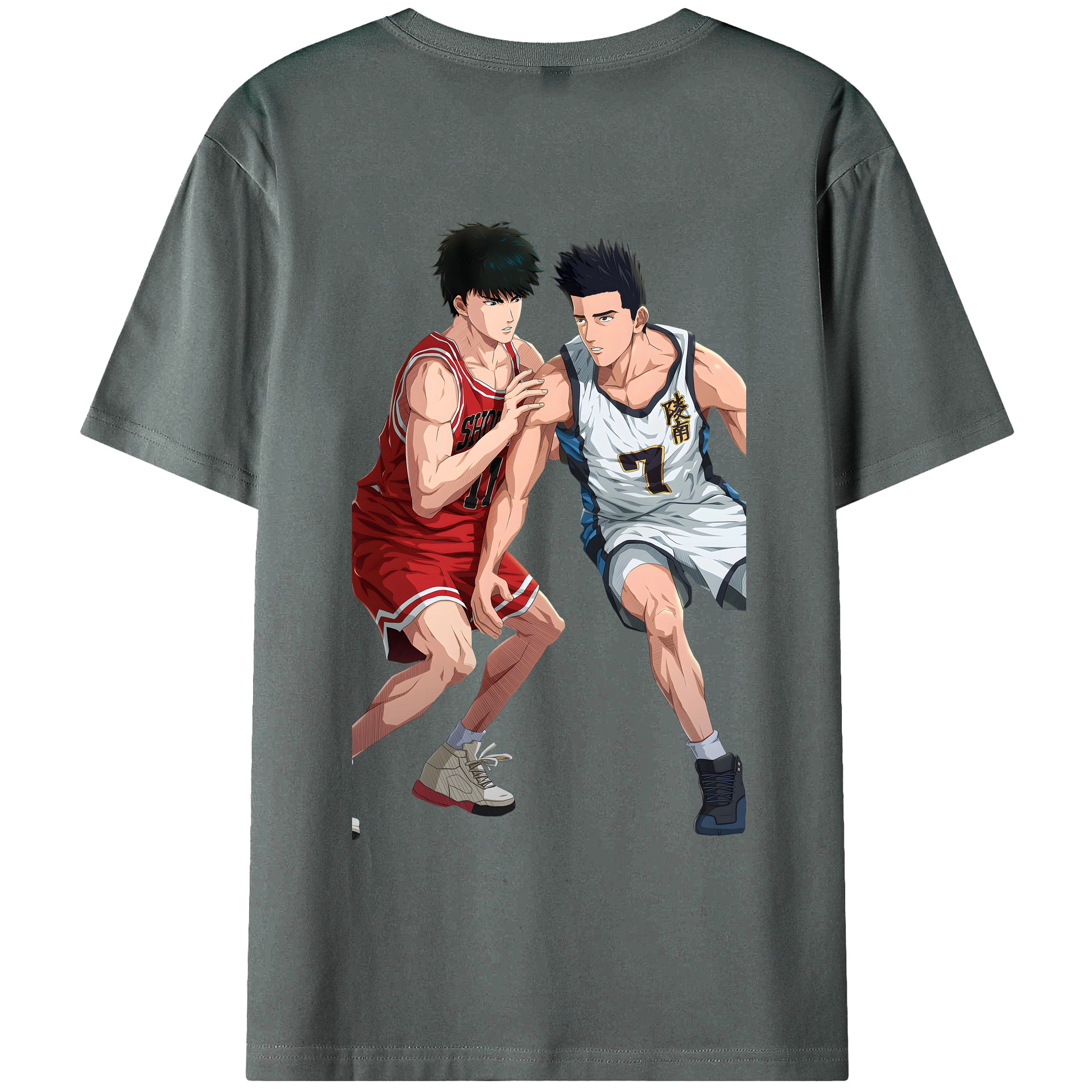 （画像用） SLAM DUNK／スラムダンク 綿100％ メンズ半袖Tシャツ（バックプリント） 通気性